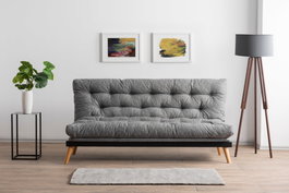 Atelier Del Sofa Saki - Sofá cama de 3 plazas, Gris claro